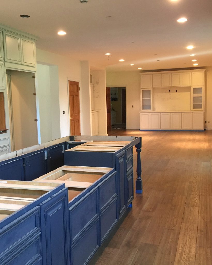 A remodeling project, brand new kitchen. Construction, home remodeling, kitchen remodel.